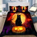 under red moon black cat on pump bed set halloween design meaningful gift bedding cover with 2 pillowcases 100 polyester 0