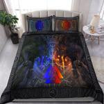 viking bedding set wolf couple viking knot pattern viking gift bedding cover with 2 pillowcases 100 polyester 0