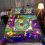 vinyl record graphic effect stars lightning bedding set music vinyl graffiti bedding cover with 2 pillowcases 100 polyester 0