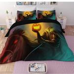 warrior on hell send head pumpkin pumpkin scary face bed set halloween vibe bedding cover with 2 pillowcases 100 polyester 0