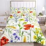 watercolor field small floralbedding set floral lovers summer spring gift bedding cover with 2 pillowcases 100 polyester 0