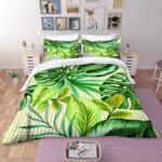 watercolor palm leaf bedding set dot pattern aloha hawaiian style bedding cover with 2 pillowcases 100 polyester 0