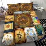 wicca art bedding set hanukkah with candles hanukkah day gift bedding cover with 2 pillowcases 100 polyester 0