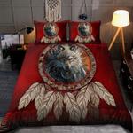 wolf dreamcatcher feather native american heritage bedding set tribal spirit bedding cover with 2 pillowcases 100 polyester 0