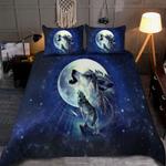 wolf moon soul night sky stars bedding set wild wolf howling native bedding cover with 2 pillowcases 100 polyester 0