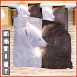 wolves 3d print bedding set black and white wolves bedding set wolf lovers bedding set yin yang bedding cover with 2 pillowcases 100 polyester 0