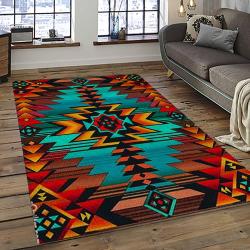 Aztec Southwestern Geometric Shape Pattern Carpet Area Rug Best Gift For Home Decor Event Gift ASG65