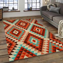Aztec Southwestern Geometric Shape Pattern Carpet Area Rug Best Gift For Home Decor Event Gift ASG70