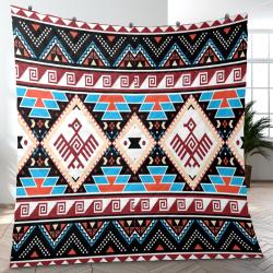 Aztec Southwestern Geometric Shape Pattern Quilt Blanket Best Event Gift For Family And Friends ASQ11