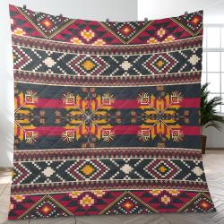 Aztec Southwestern Geometric Shape Pattern Quilt Blanket Best Event Gift For Family And Friends ASQ13
