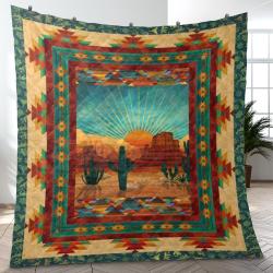 Aztec Southwestern Geometric Shape Pattern Quilt Blanket Best Event Gift For Family And Friends ASQ4