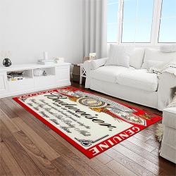 budweiser american style beer retangle carpet area rug home decor gift best present for friends light room bw10