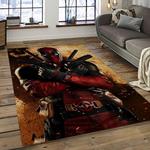 deadpool marvel movie retangle carpet area rug home decor best gift for fan and friends dark room dp28