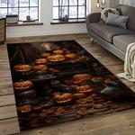 halloween style pumpkin autumn retangle carpet area rug home decor halloween gift dark room hal39