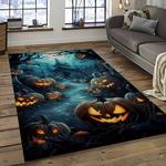 halloween style pumpkin autumn retangle carpet area rug home decor halloween gift dark room hal46