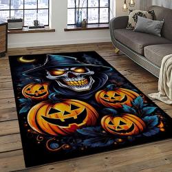 Halloween Style Pumpkin Autumn Retangle Carpet Area Rug Home Decor Halloween Gift HAL58
