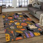 halloween style pumpkin autumn retangle carpet area rug home decor halloween gift dark room hal61