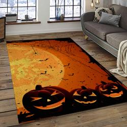 Halloween Style Pumpkin Autumn Retangle Carpet Area Rug Home Decor Halloween Gift HAL78