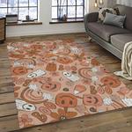 halloween style pumpkin autumn retangle carpet area rug home decor halloween gift dark room hal87
