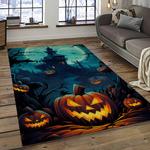 halloween style pumpkin autumn retangle carpet area rug home decor halloween gift dark room hal89