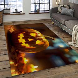 Halloween Style Pumpkin Autumn Retangle Carpet Area Rug Home Decor Halloween Gift HAL96