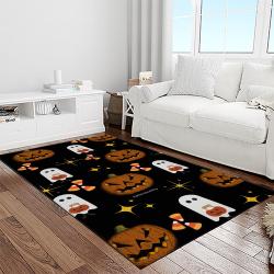 halloween style pumpkin autumn retangle carpet area rug home decor halloween gift light room hal10
