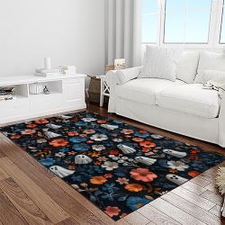 halloween style pumpkin autumn retangle carpet area rug home decor halloween gift light room hal11