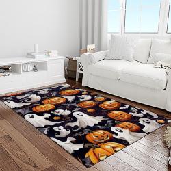 halloween style pumpkin autumn retangle carpet area rug home decor halloween gift light room hal12