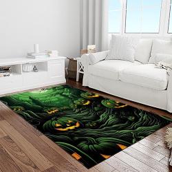 halloween style pumpkin autumn retangle carpet area rug home decor halloween gift light room hal16