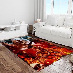 halloween style pumpkin autumn retangle carpet area rug home decor halloween gift light room hal2