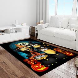 halloween style pumpkin autumn retangle carpet area rug home decor halloween gift light room hal25