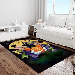 halloween style pumpkin autumn retangle carpet area rug home decor halloween gift light room hal30