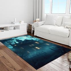 halloween style pumpkin autumn retangle carpet area rug home decor halloween gift light room hal35