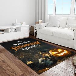 halloween style pumpkin autumn retangle carpet area rug home decor halloween gift light room hal4