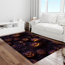 halloween style pumpkin autumn retangle carpet area rug home decor halloween gift light room hal41