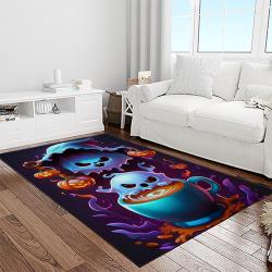 halloween style pumpkin autumn retangle carpet area rug home decor halloween gift light room hal50