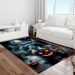 halloween style pumpkin autumn retangle carpet area rug home decor halloween gift light room hal51