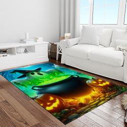 halloween style pumpkin autumn retangle carpet area rug home decor halloween gift light room hal52