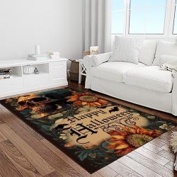 halloween style pumpkin autumn retangle carpet area rug home decor halloween gift light room hal53