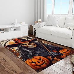 halloween style pumpkin autumn retangle carpet area rug home decor halloween gift light room hal55