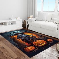halloween style pumpkin autumn retangle carpet area rug home decor halloween gift light room hal56