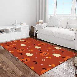 halloween style pumpkin autumn retangle carpet area rug home decor halloween gift light room hal6