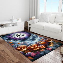 halloween style pumpkin autumn retangle carpet area rug home decor halloween gift light room hal60