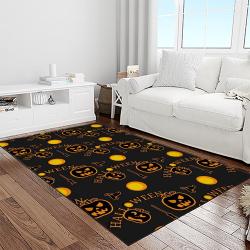 halloween style pumpkin autumn retangle carpet area rug home decor halloween gift light room hal62