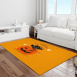 halloween style pumpkin autumn retangle carpet area rug home decor halloween gift light room hal66