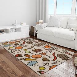 halloween style pumpkin autumn retangle carpet area rug home decor halloween gift light room hal69