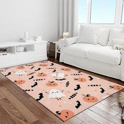 halloween style pumpkin autumn retangle carpet area rug home decor halloween gift light room hal70