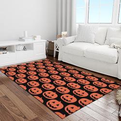 halloween style pumpkin autumn retangle carpet area rug home decor halloween gift light room hal74