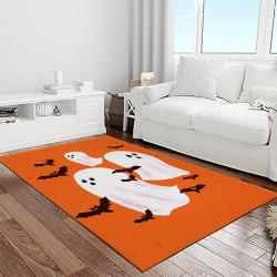 halloween style pumpkin autumn retangle carpet area rug home decor halloween gift light room hal80