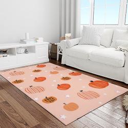 halloween style pumpkin autumn retangle carpet area rug home decor halloween gift light room hal81